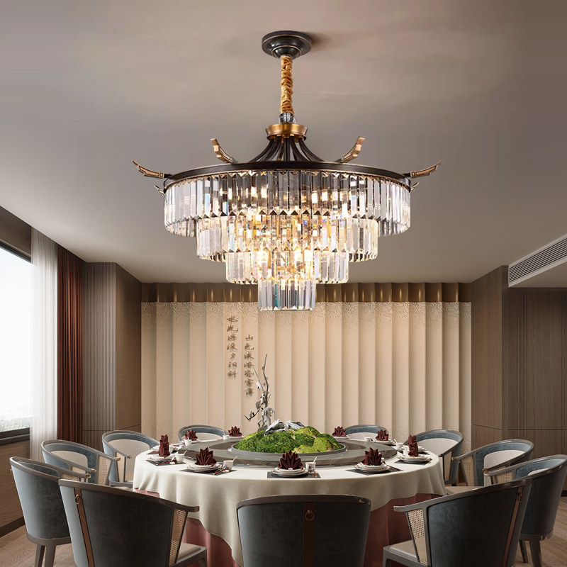 高档全铜水晶吊灯新中式客厅灯轻奢酒店包厢间别墅大餐厅专用吊灯,家装灯饰光源,酒店/宴会厅/餐饮吊灯,淘宝优惠券,粉丝福利购,淘宝优惠卷