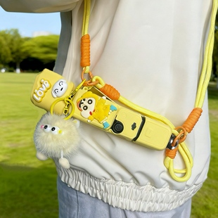 大疆Pocket3保护套镜头卡通可爱小新硅胶软收纳相机配件壳斜跨绳