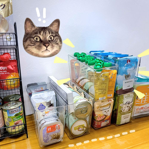 猫狗罐头透明收纳盒猫咪餐包零食置物盒子大容量宠物用品储物存筐