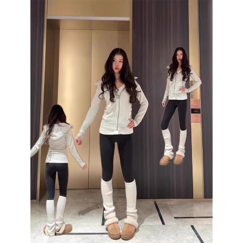 修身外套女款正肩卫衣春秋季衣服连帽衫收腰紧身短款上衣2025新款