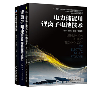 电力储能用锂离子电池技术+电力储能技术及应用+锂离子电池制造工艺原理与应用书籍