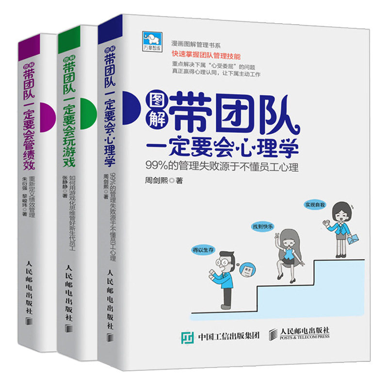 带团队会管绩效+要会心理学+玩游戏 3册 用游戏化思维管好新生代员工 如何团队建设 团队拓展训练游戏 团队管理行为心理学书