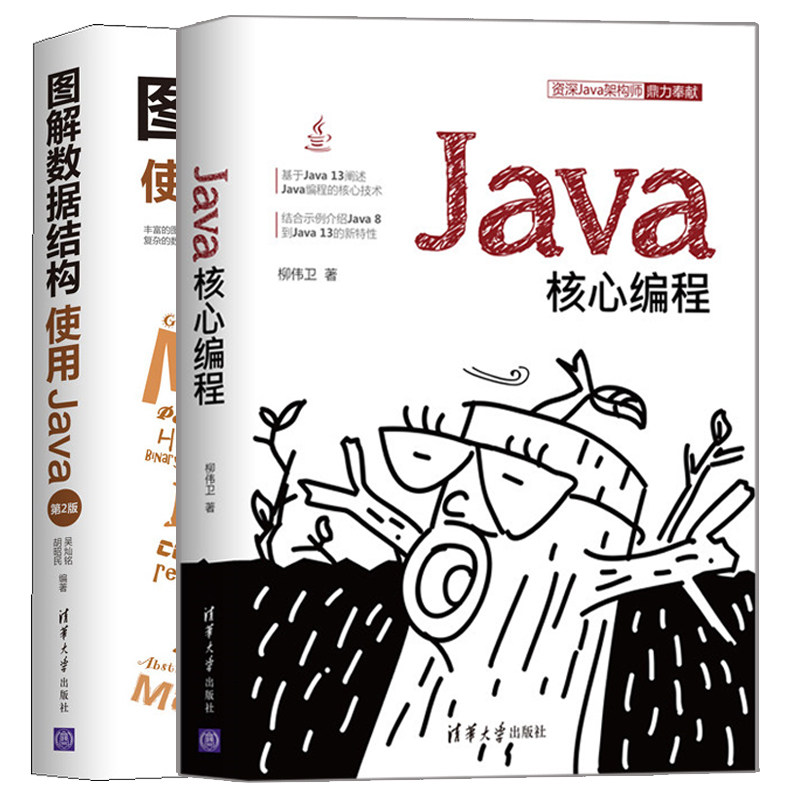 Java核心编程 柳伟卫+图解数据结构 使用Java 第2版 吴灿铭 2册 零基础自学java虚拟机书 计算机程序设计书 Java核心技术教程书籍