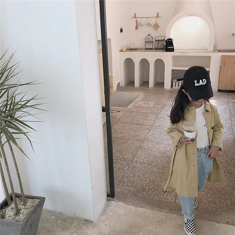 봄과 가을에 남학생과 여학생을 위한 아동용 중간 길이 윈드 브레이커 새로운 한국 스타일 캐주얼 재킷 멋스럽고 다재다능한 트렌디한 아우터