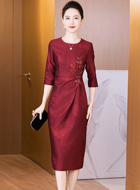 2026年新款高端喜服妈妈婚宴礼服轻奢高级感结婚气质喜婆婆婚宴装