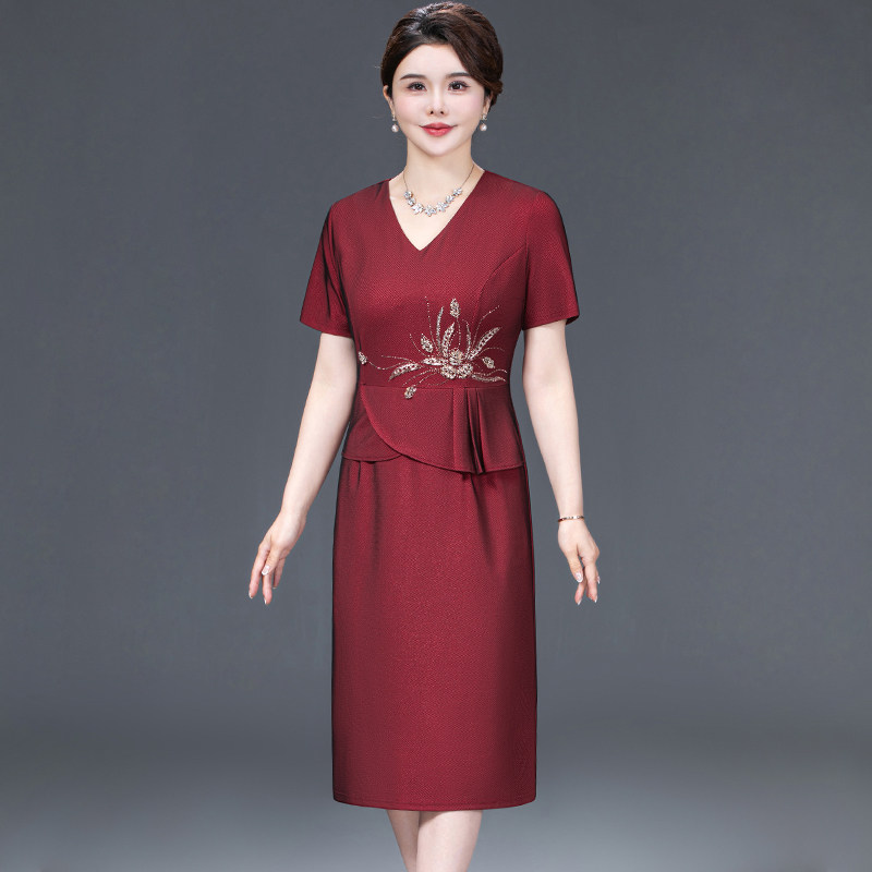 2025新款夏小个子喜婆婆婚宴中老年女装