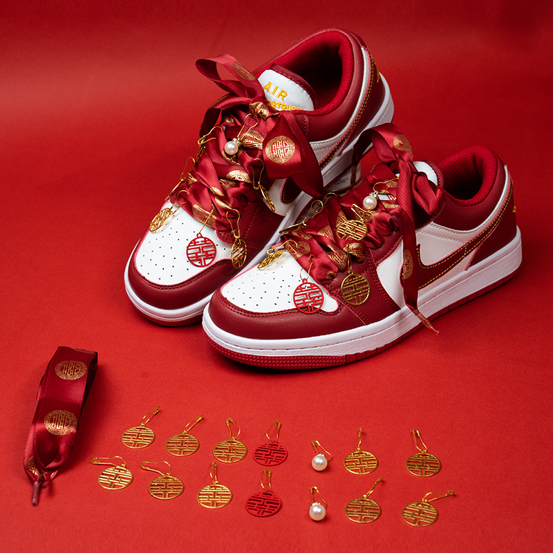 婚鞋新娘鞋禾秀婚纱两穿女鞋平底不累脚板鞋运动鞋红色秀禾结婚鞋