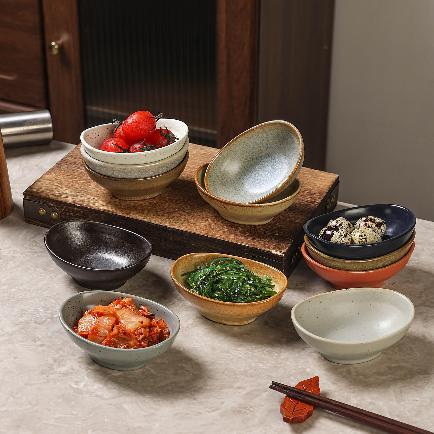 日式陶瓷餐具复古家用调味碟蘸料碟粗陶商用味碟火锅烤肉酱料碟子