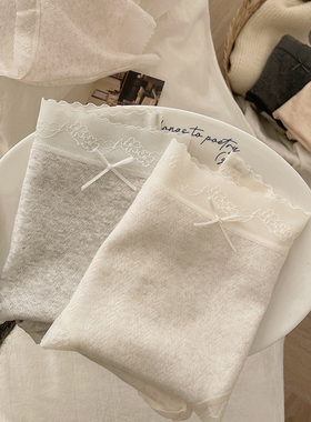 新疆彩棉！软糯亲肤中腰内裤女纯棉10A抑菌档包臀蕾丝边舒适透气