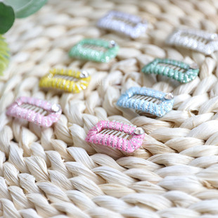 梳夹约克夏马尔济斯发夹手工发饰狗狗夹 MiKi宠物发卡银边带钻经典