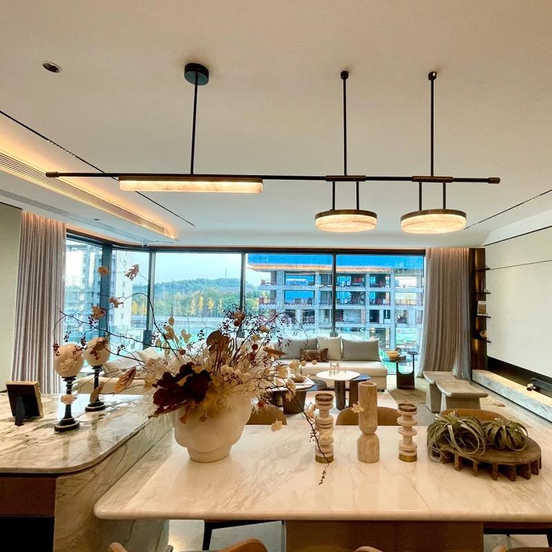 工厂直销【奢华定制】设计师新款法式轻奢风格餐厅西班牙云石吊灯