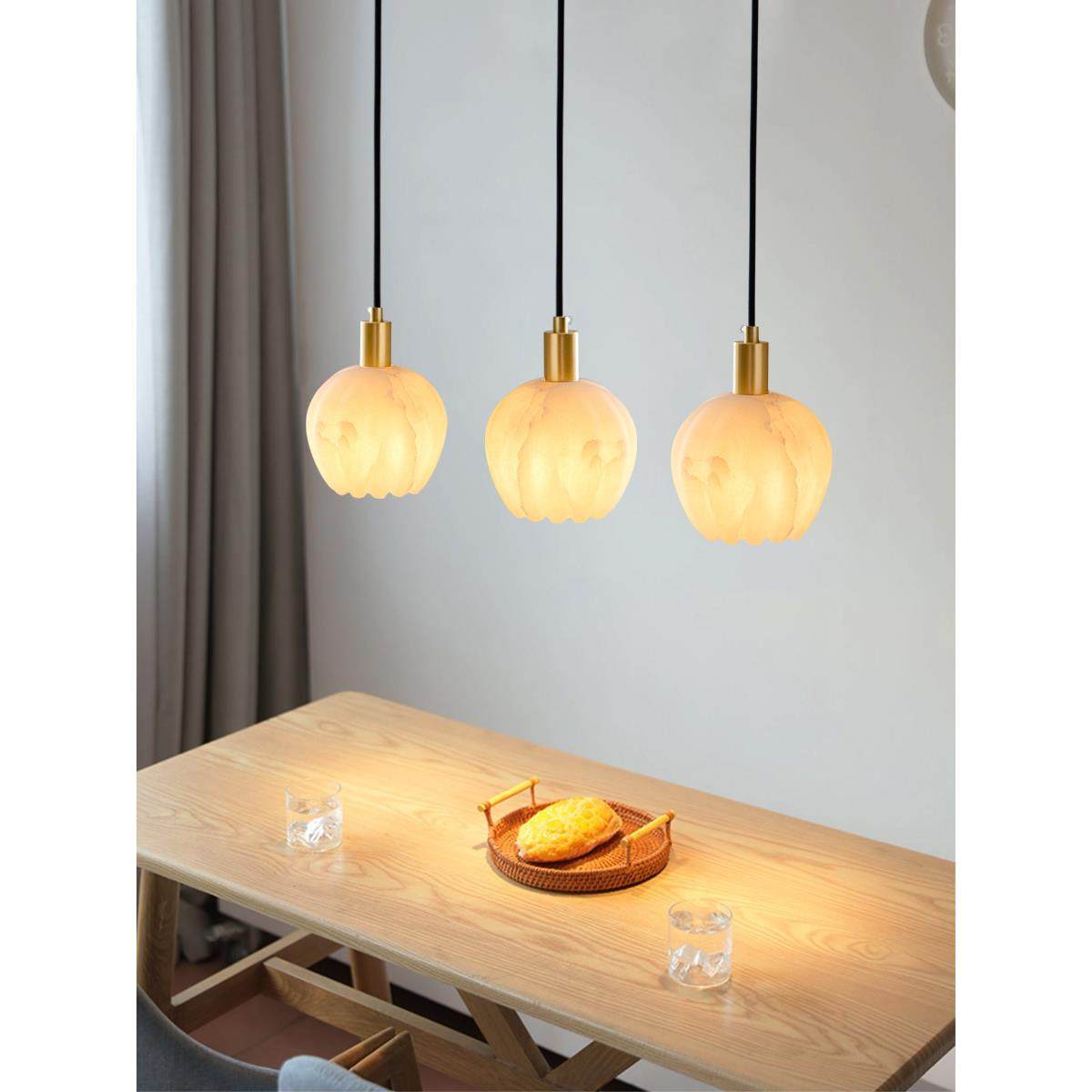 简约后现代黄铜云石别墅民宿服装寿司酒店吊线长条三头餐厅吊灯,家装灯饰光源,餐厅吊灯,淘宝优惠券,粉丝福利购,淘宝优惠卷