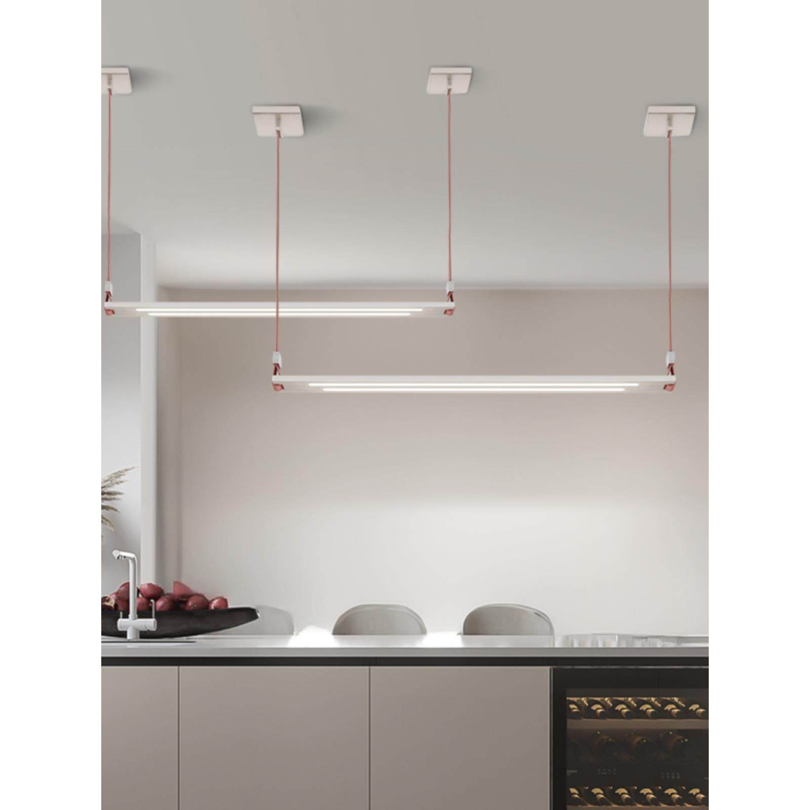 意式轻奢餐厅吊灯设计师极简一字长条餐桌吧台岛台灯高级感皮带灯,家装灯饰光源,餐厅吊灯,淘宝优惠券,粉丝福利购,淘宝优惠卷