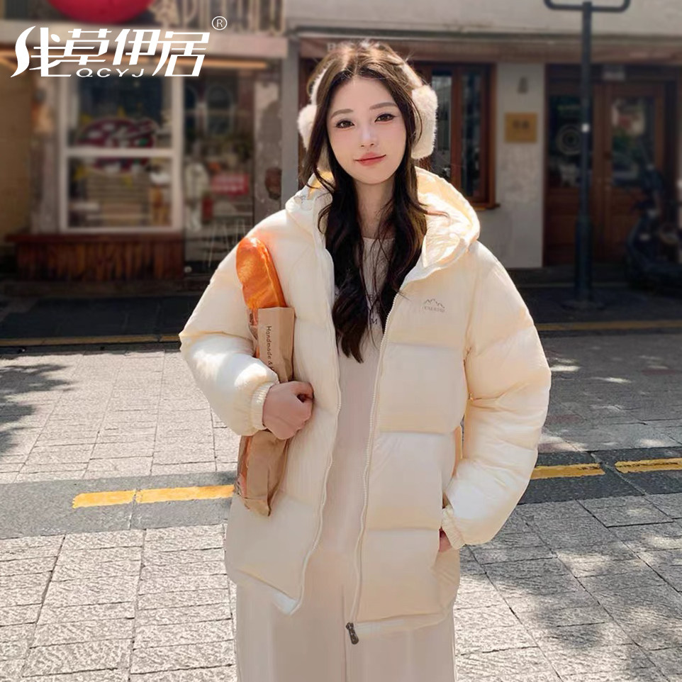 90绒柔软泡芙羽绒服女加厚连帽
