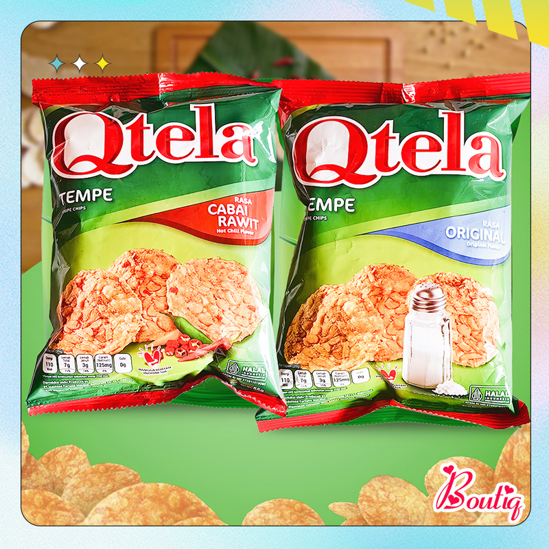 印尼原装Qtela天贝脆片黄豆饼干原味海盐紫菜辣味休闲追剧零食
