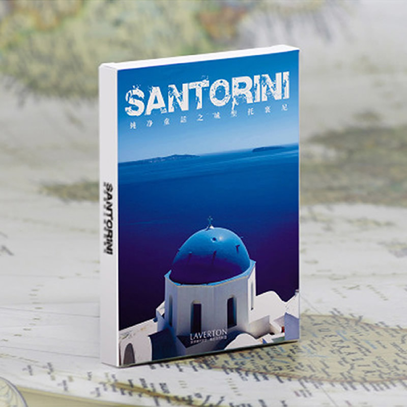 圣托里尼岛城市旅游景点明信片