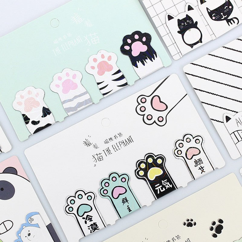 男生书签创意磁铁书签 可爱女孩卡通复古磁性书签 学生书夹 学生文具奖品创意小书签 防水防油磁性书页夹