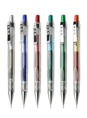 三孔钢夹铜头透明笔杆金万年G060自动铅笔0.5mm小学生用重手感自动笔儿童一二年级高颜值甩动出铅芯自动铅笔