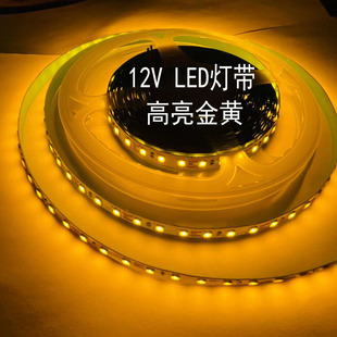 LED灯带 12V金黄高亮24V黄光240灯套管防水汽车灯酒店装饰背景光