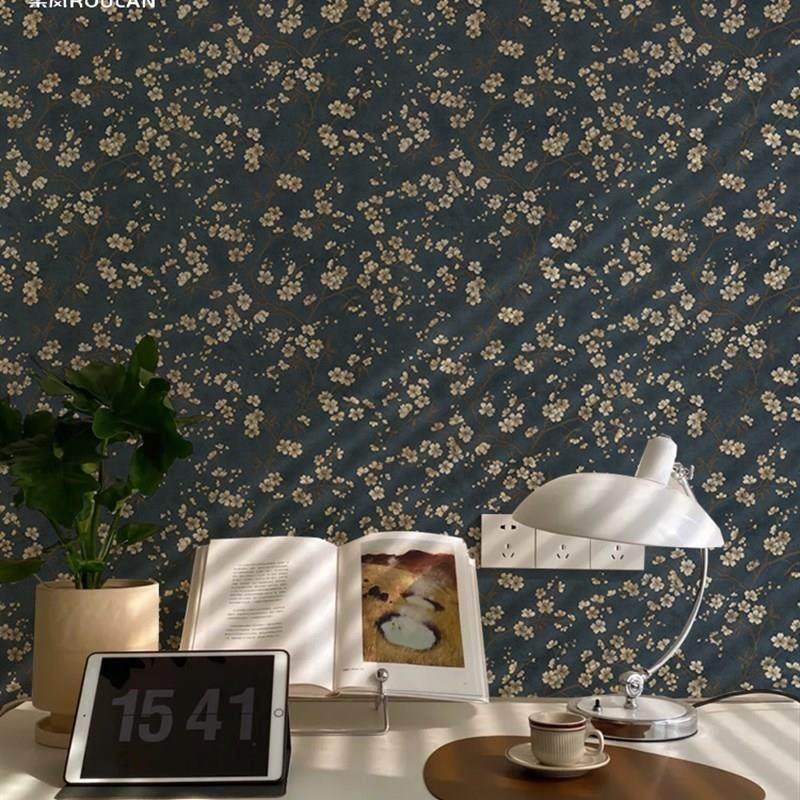 美式复古碎花法式壁纸无缝墙布装饰背景墙定制壁画别墅卧室酒店3d
