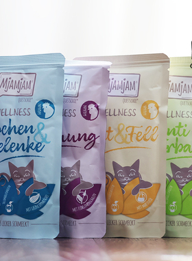 德国mjamjam 主食餐包mja餐包功能性健康系列美毛鸡肉成猫湿粮