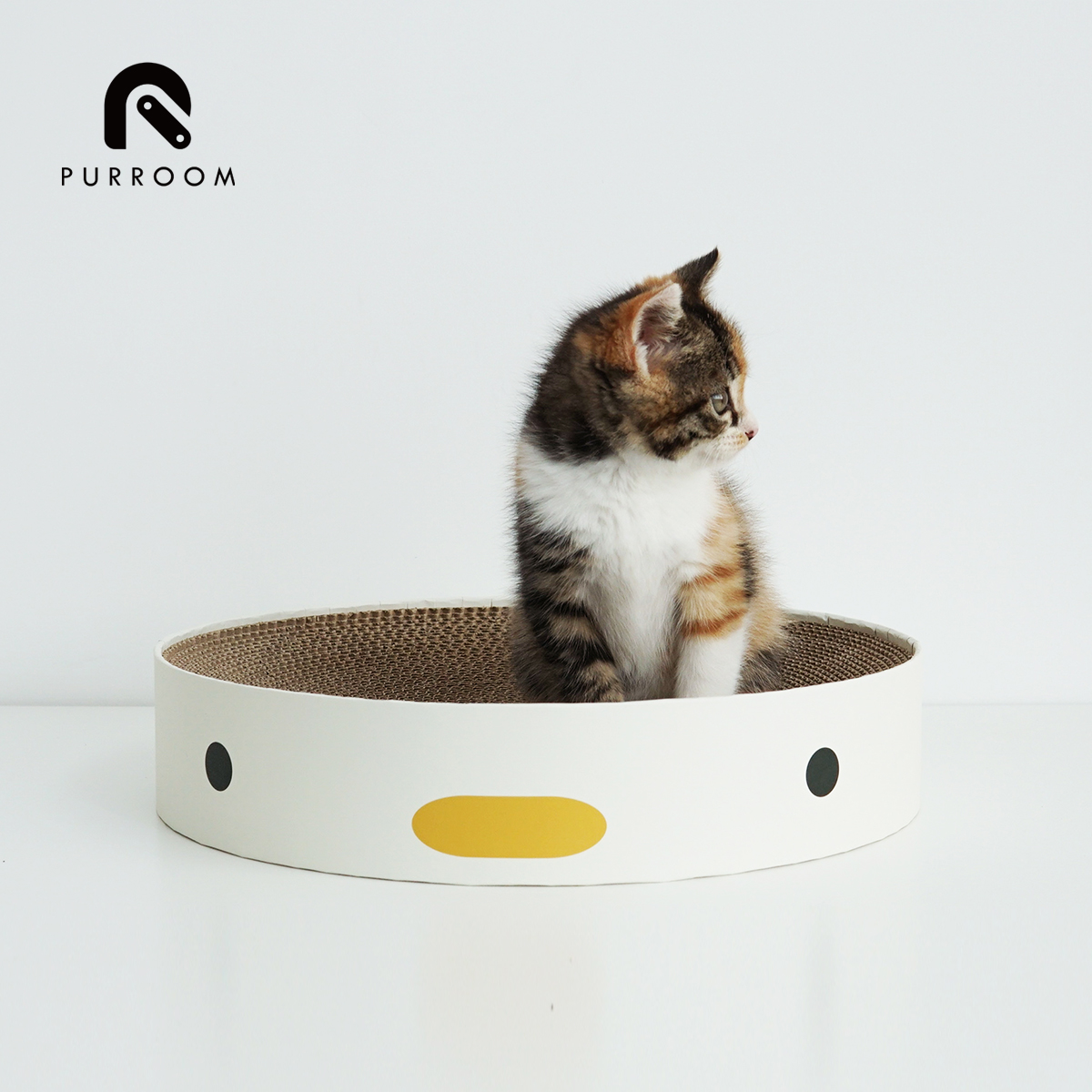PURROOM 小鸡猫抓板猫窝一体耐磨耐抓不掉屑大号圆形瓦楞纸猫玩具