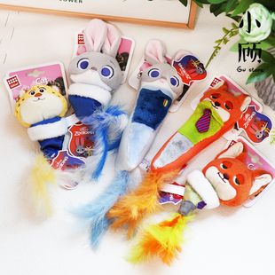 GiGwi贵为猫咪玩具疯狂动物城自嗨解闷耐咬磨牙响纸抱踢逗猫棒