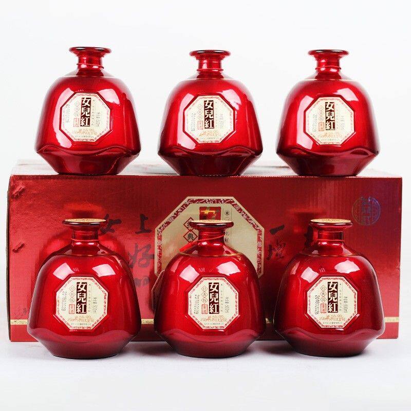 女儿红绍兴黄酒花雕酒来一坛500ml*6瓶整箱红色礼盒装送礼佳品