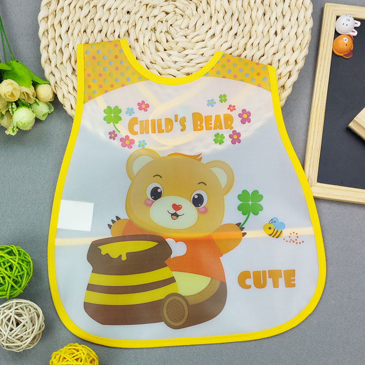 宝宝喂饭兜婴幼儿防水围兜围嘴食饭兜粘扣塑料儿童吃饭罩衣