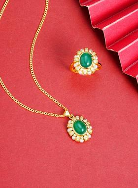 复古越南风沙金珍珠首饰套装