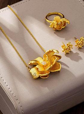 宫廷风镶钻牡丹饰品套装