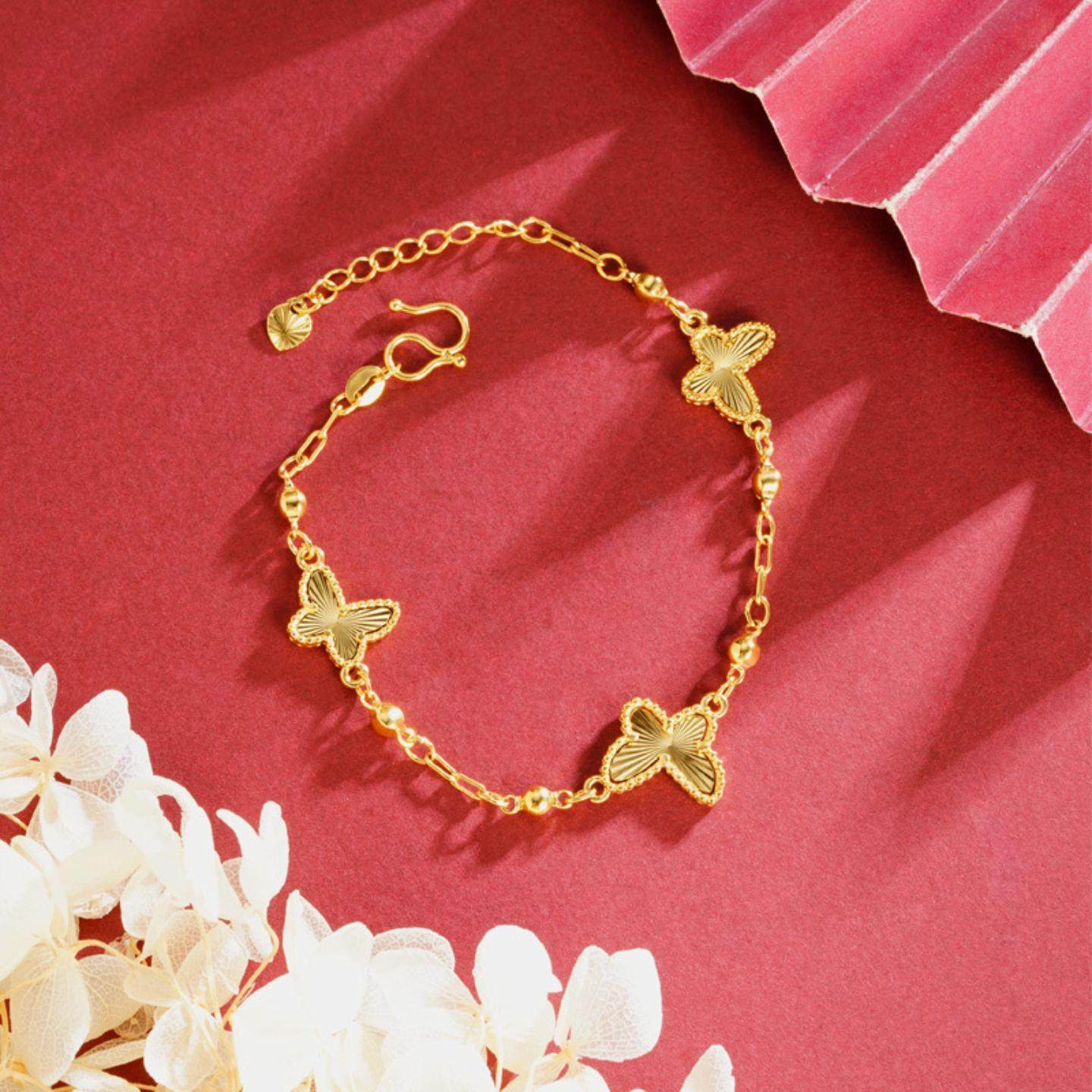 沙金蝴蝶手链ins风轻奢高级感夏季铜镀金义乌手饰品配饰小众设计,饰品/流行首饰/时尚饰品新,手链,淘宝优惠券,粉丝福利购,淘宝优惠卷