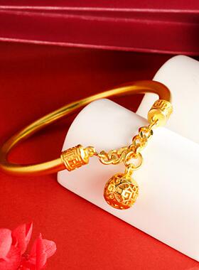 古法宫铃手镯国潮镀金镯子