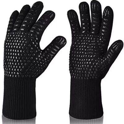 2片heat Resistant BBQ grill Gloves Cooking Baking Oven Mitts