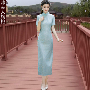 清新淡雅走秀旗袍2025春夏新款改良年轻少女风显瘦日常演出连衣裙