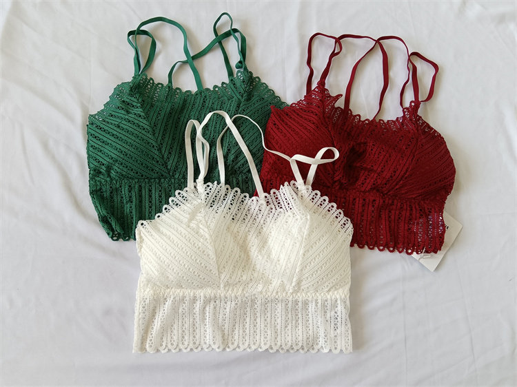 无钢圈法式薄款蕾丝文胸抹胸