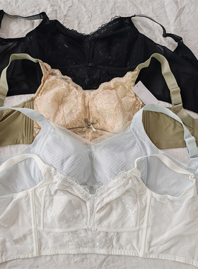 D34-23女式无钢圈薄款蕾丝大胸显小文胸内衣bra杂款多款国内侧收