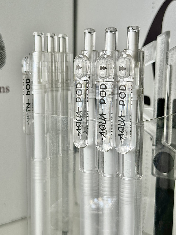 日本platinum白金小爱豆透明中性笔pod按动水笔学生用0.5mm考试速