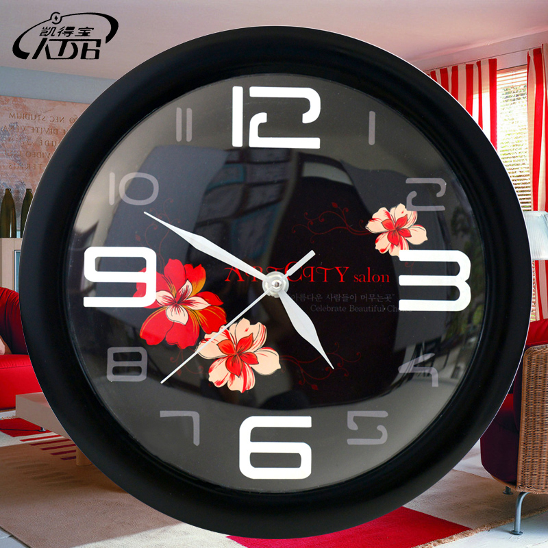 圆形12英寸时尚风卡通卧室钟表