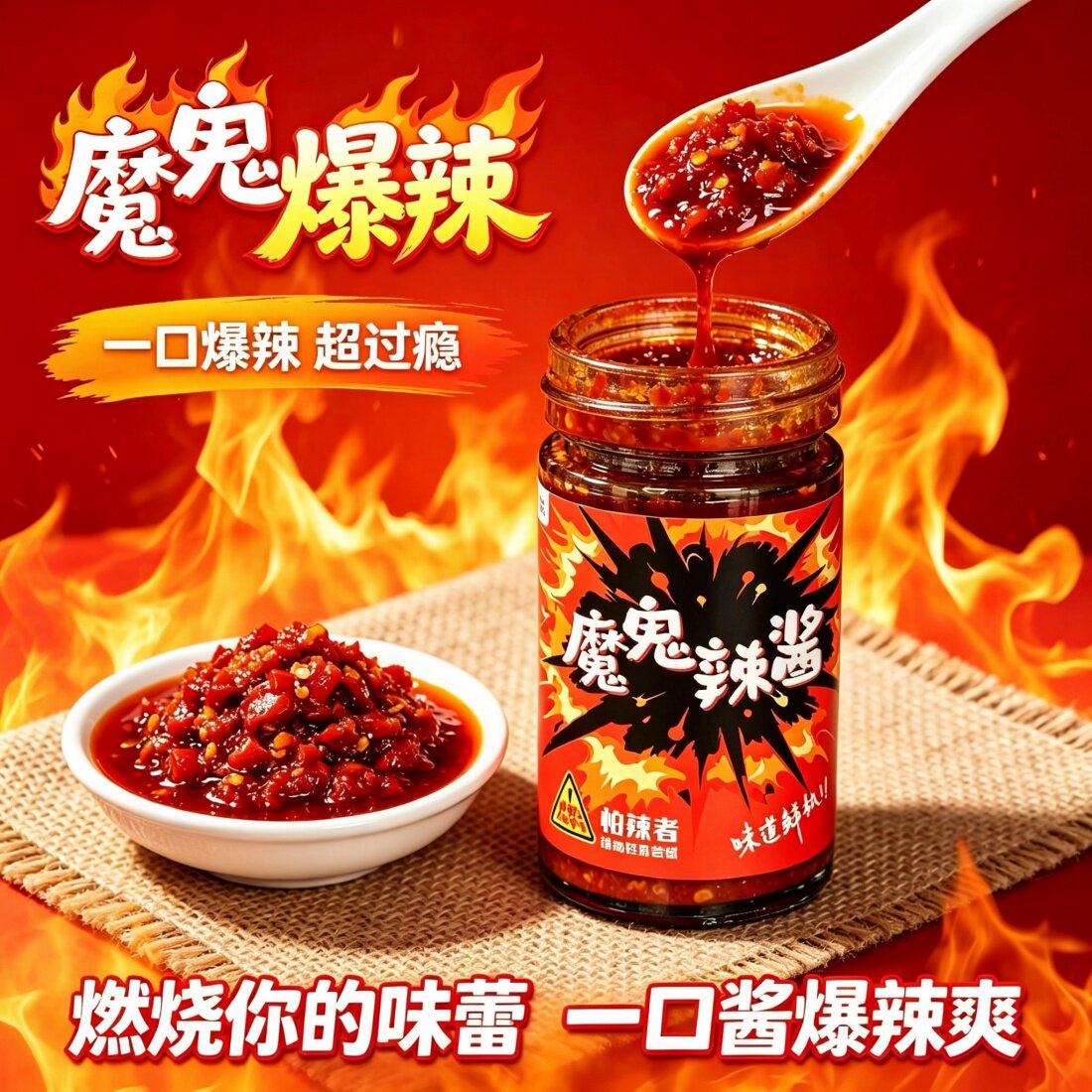 爆辣魔鬼辣椒酱拌饭拌面下饭