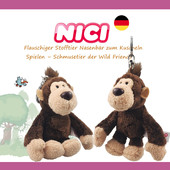 德国NICI专柜正品 野生朋友猴子猩猩毛绒玩具钥匙扣包挂件圣诞礼物