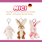 德国NICI专柜正品 粉红兔子毛绒玩具公仔钥匙扣包挂件圣诞生日礼物