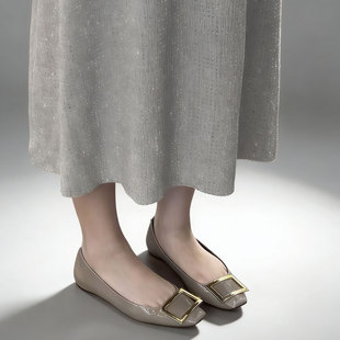 商务通勤职业工作单鞋 Right 女真皮夏季 RV方扣漆皮平底鞋 女 Video