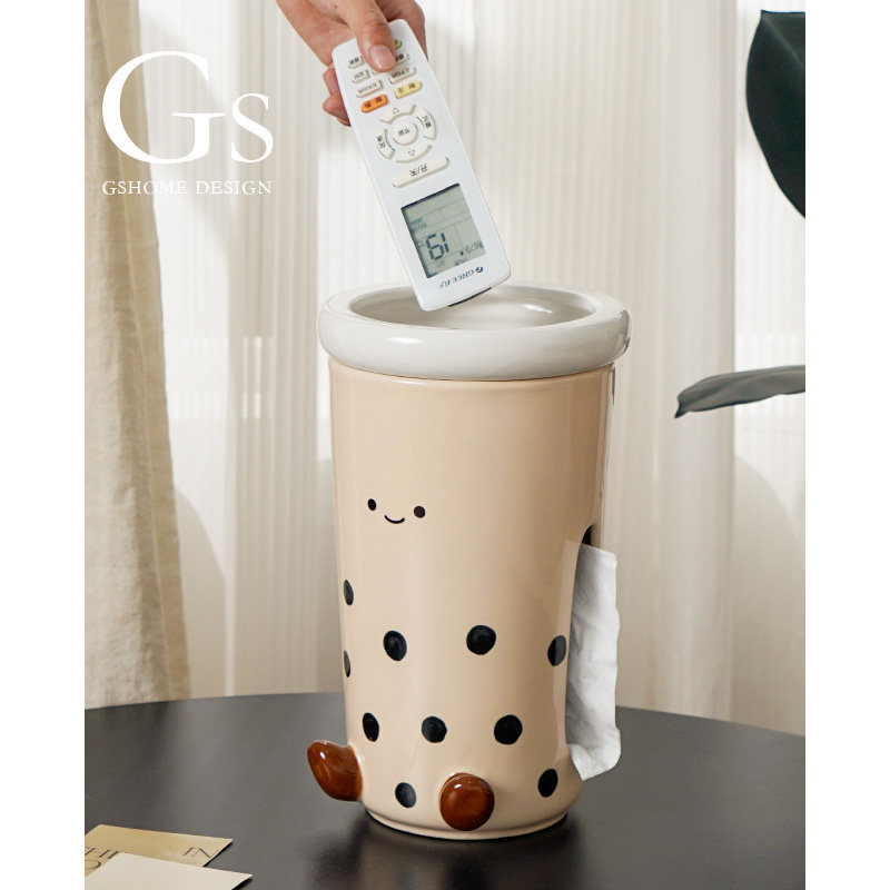 奶茶纸巾盒遥控器收纳一体客厅茶桌面高颜值创意多功能抽纸筒家用,收纳整理,纸巾盒,淘宝优惠券,粉丝福利购,淘宝优惠卷