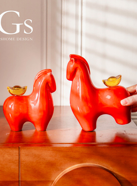 【2026新品】红色喜庆马摆件礼物