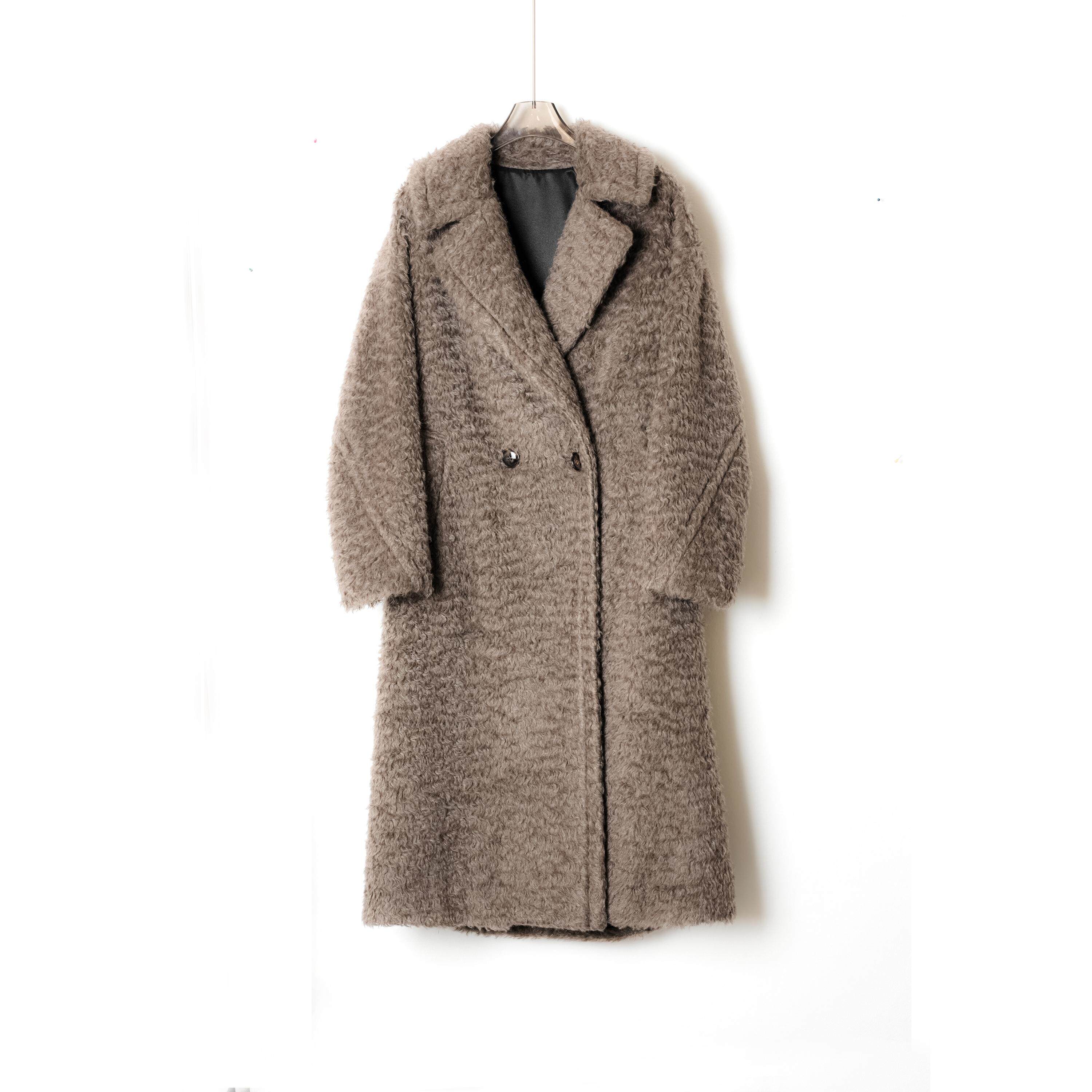 100山羊绒皮草感泰迪V领口袋女士长款羊绒大衣秋冬轻奢外套穿搭,女装/女士精品,羊绒大衣,淘宝优惠券,粉丝福利购,淘宝优惠卷