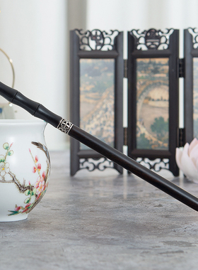 藏心藏剑簪中刀盘发汉服饰品黑檀木拆信发簪竹节簪简约复古绾君心