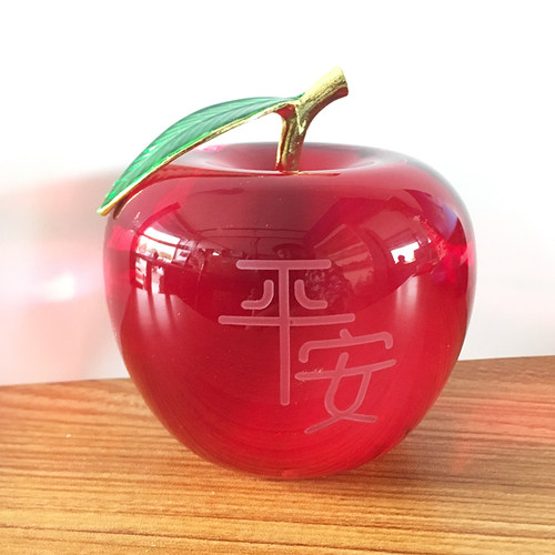 定制礼品水晶苹果生日节日摆件