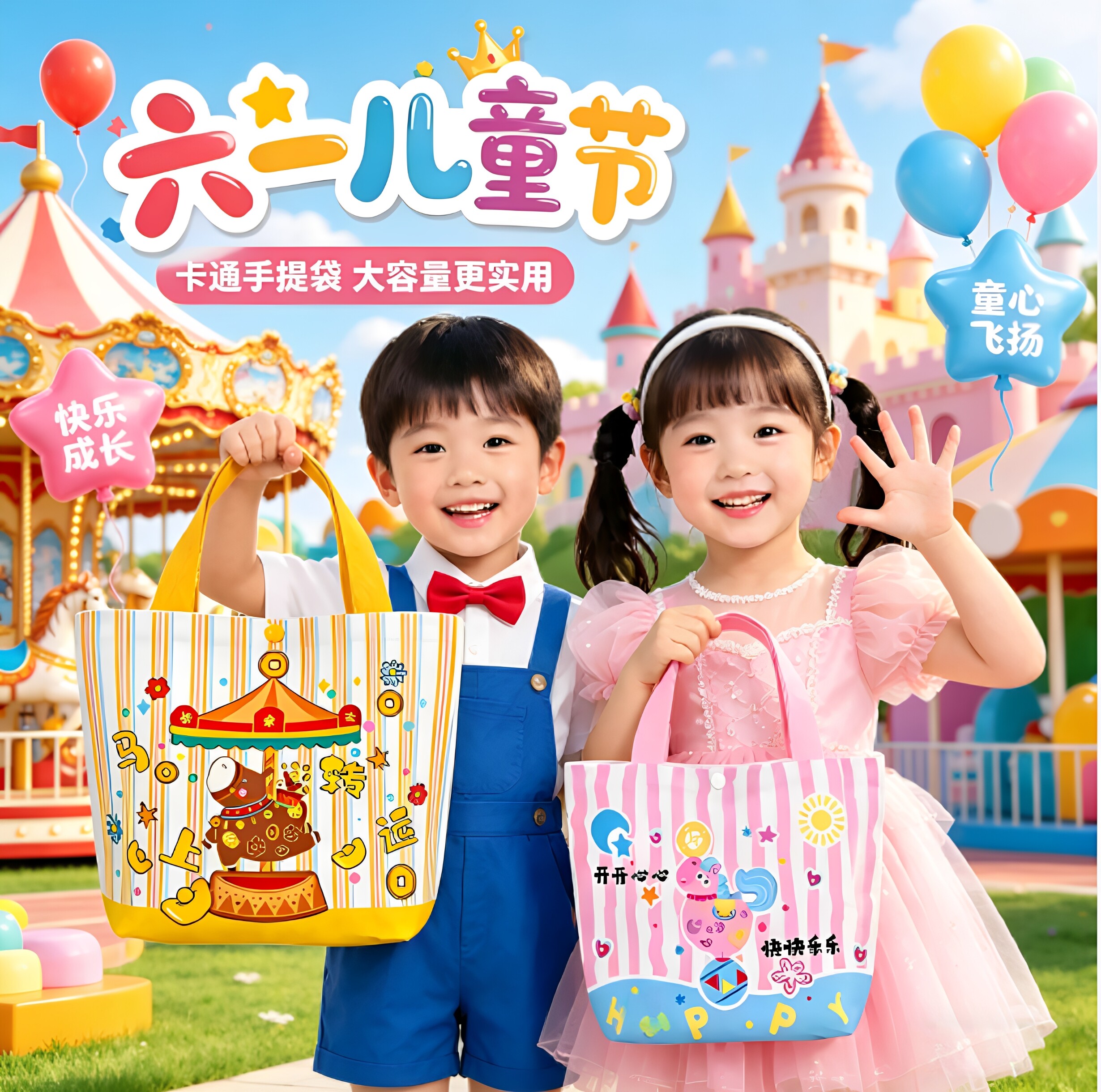 幼儿园生日礼物伴手礼手提袋帆布袋满月礼盒小布袋周岁手提礼品袋