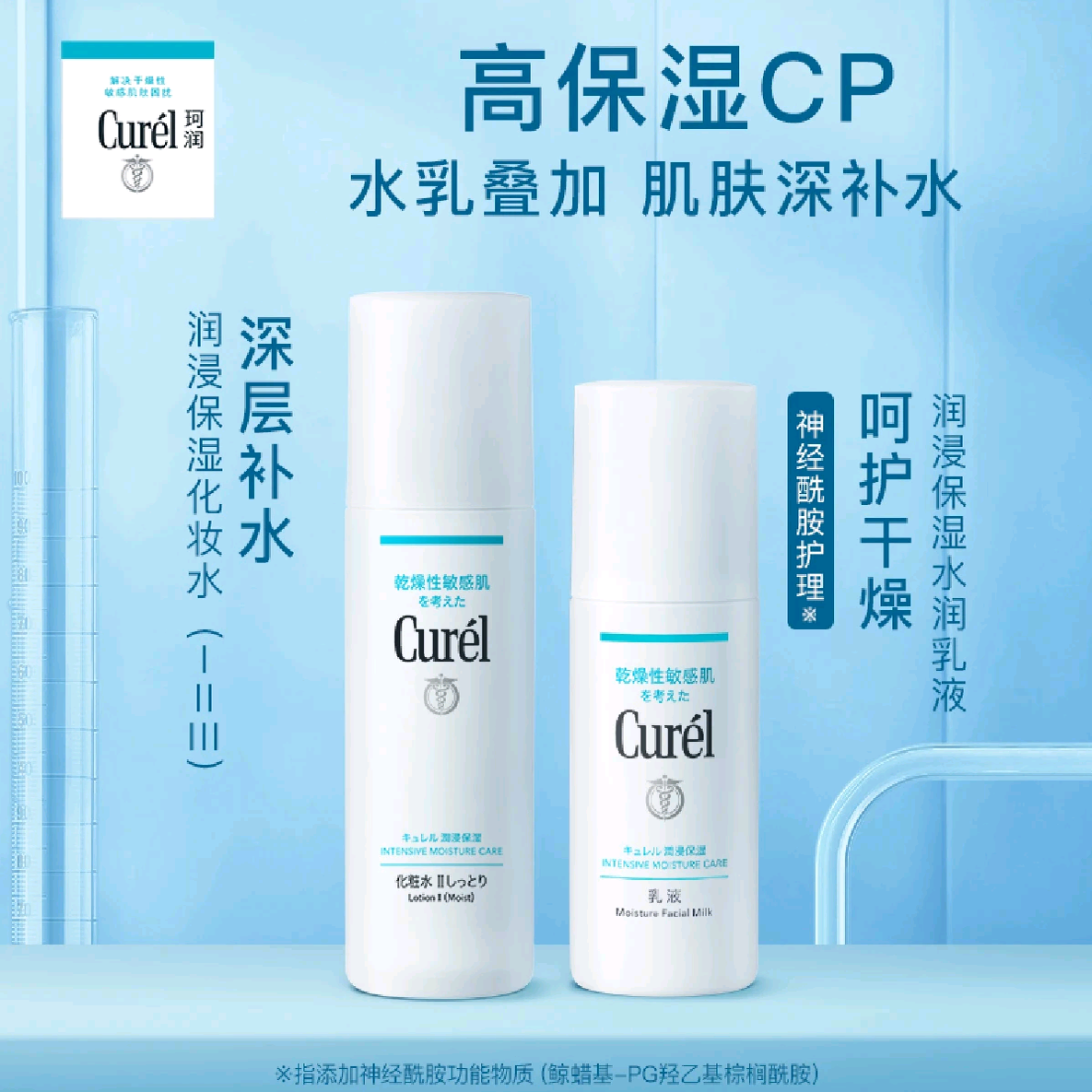 Curel珂润水乳套装女爽肤水乳液洁面组合保湿补水化妆水